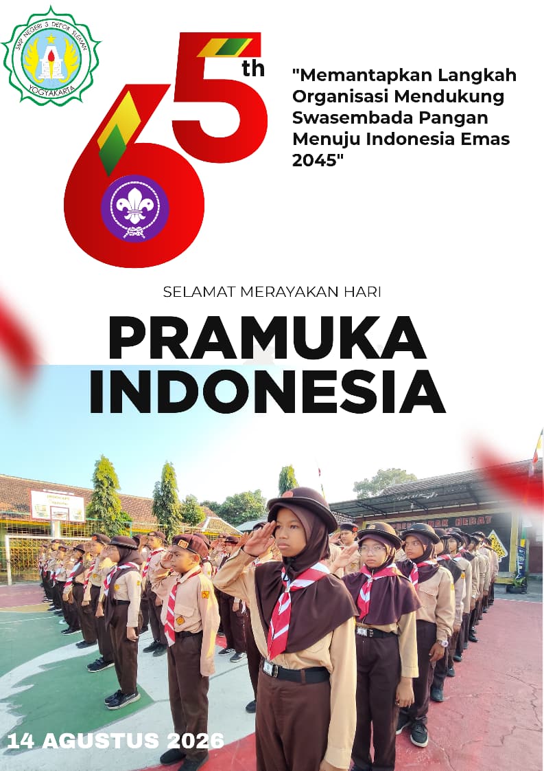 Semarak Peringatan Hari Pramuka ke-65 di SMPN 3 DEPOK: Mengusung Semangat Berkreasi, Berinovasi, dan Mandiri Semarak Peringatan Hari Pramuka ke-65 di SMPN 3 DEPOK: Mengusung Semangat Berkreasi, Berinovasi, dan Mandiri