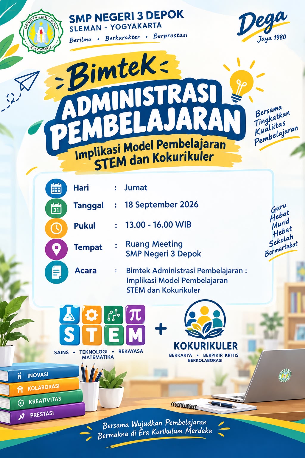 Tingkatkan Kualitas Pembelajaran, SMPN 3 Depok Gelar Bimtek Administrasi Pembelajaran Berbasis STEM dan Kokurikuler Tingkatkan Kualitas Pembelajaran, SMPN 3 Depok Gelar Bimtek Administrasi Pembelajaran Berbasis STEM dan Kokurikuler